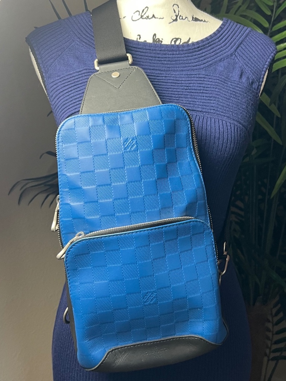 Louis Vuitton Damier Graphite and Blue Damier Avenue Sling Bag
